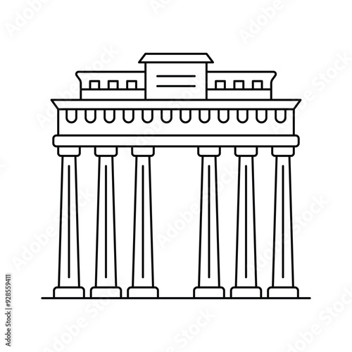 Customizable icon of brandenburg gate in trendy design style