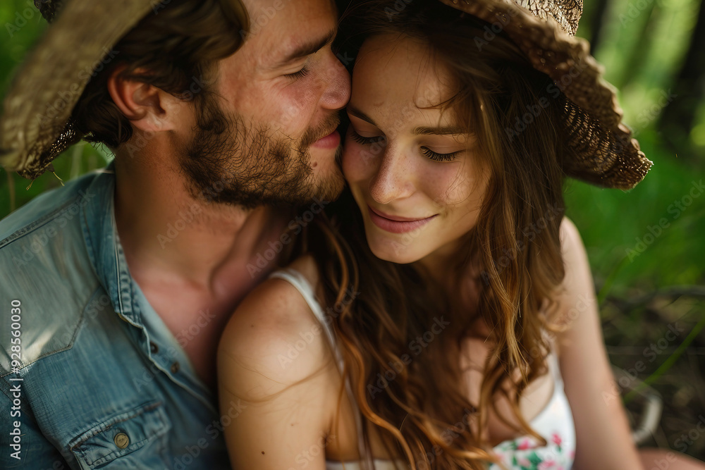 Fototapeta premium Generative AI picture of delightful picnic nature park bbq family friends couple together