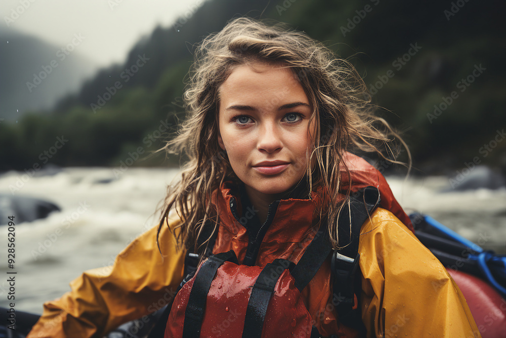 Dangerous extreme hobby people sailing kayaking down river active sportive lifestyle Generative AI picture Dangerous extreme hobby people sailing kayaking down river active sportive lifestyle Generative AI picture
