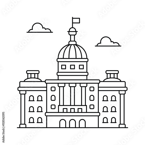 Us capitol hill vector design, american democracy, united states congress