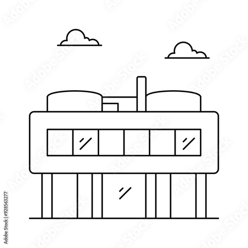 Modernist villa in France, Villa Savoye vector design