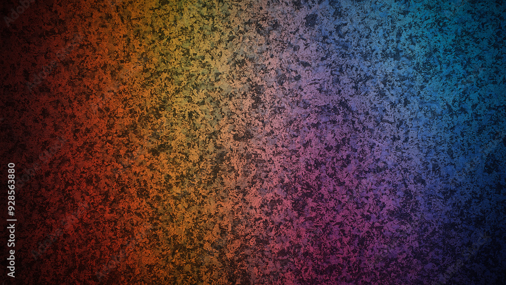 Fototapeta premium Colorful 4K abstract background with a grainy texture and a gradient of vibrant red, orange, yellow, and blue tones. Perfect for dynamic and creative digital designs