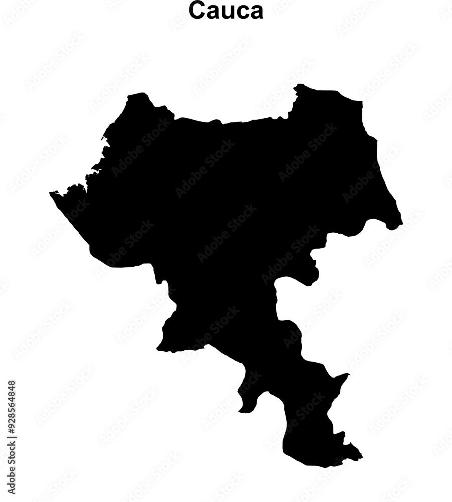 Cauca outline map Cauca outline map