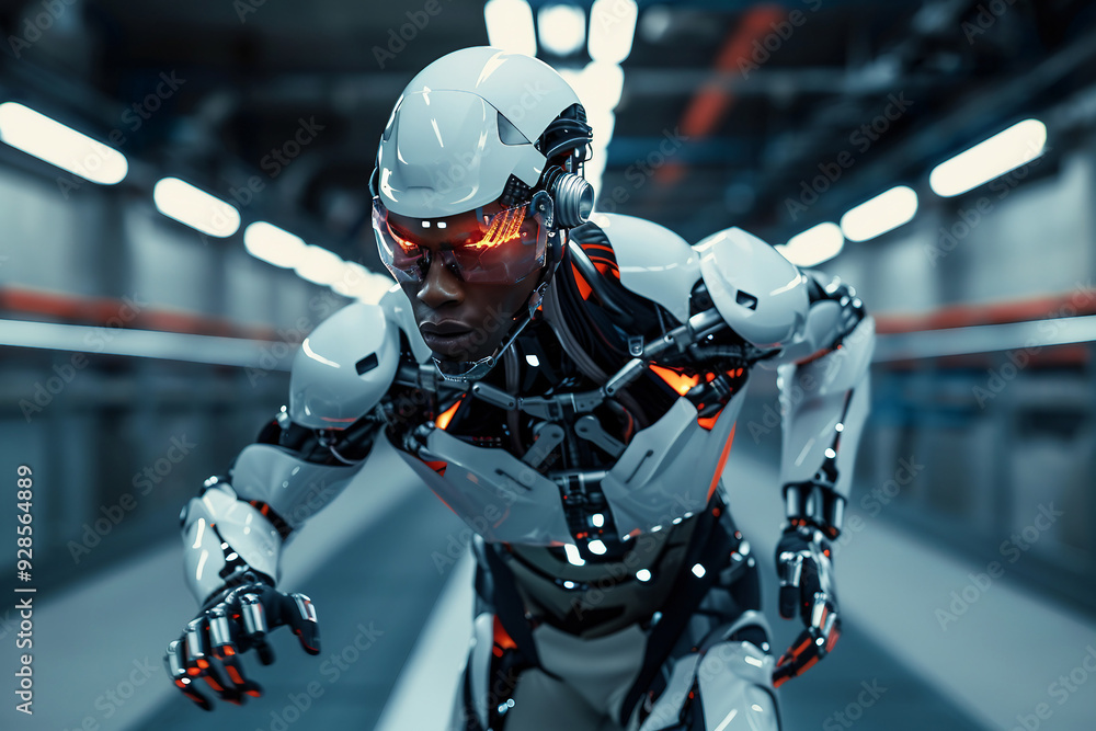 Robot cyborg humanoid helper in activities of daily life routine living with people, Generative AI Robot cyborg humanoid helper in activities of daily life routine living with people, Generative AI