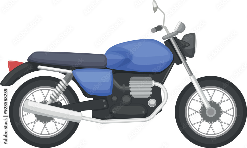 Obraz premium Motorcycle cartoon icon. Chopper motorbike side view