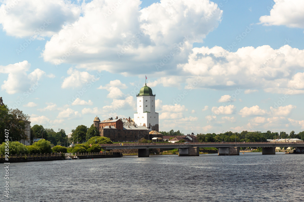 Vyborg, Russia - July 25, 2024 : Streets, sights of a beautiful ancient city. Vyborg, Russia - July 25, 2024 : Streets, sights of a beautiful ancient city.
