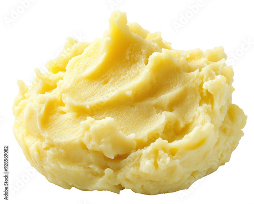 Creamy mashed potatoes on a white background, cut out - stock png.