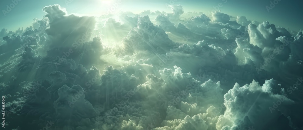 Fototapeta premium Majestic Cumulonimbus Cloudscape with Dramatic Lighting in Quality