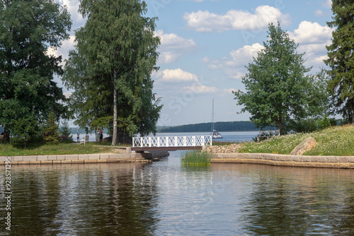 Vyborg, Russia - July 25, 2024 : Streets, sights of a beautiful ancient city.