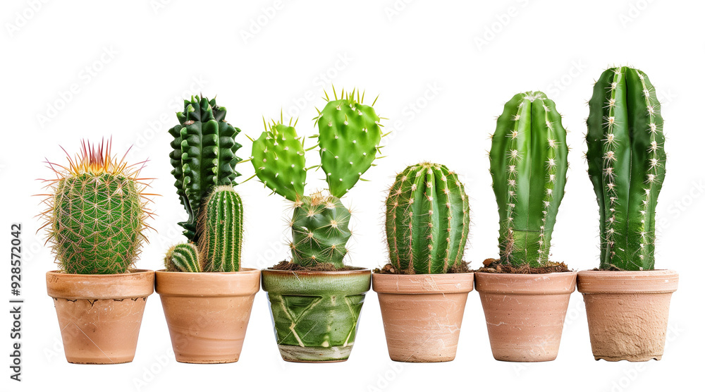 cactus in flowerpot on white background cactus in flowerpot on white background