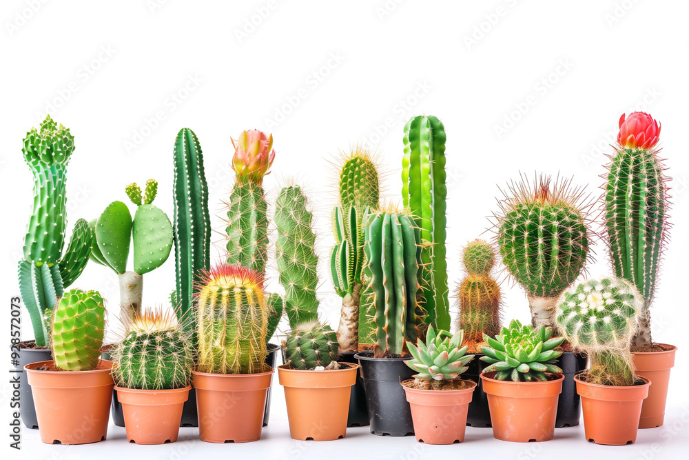 cactus in flowerpot on white background cactus in flowerpot on white background