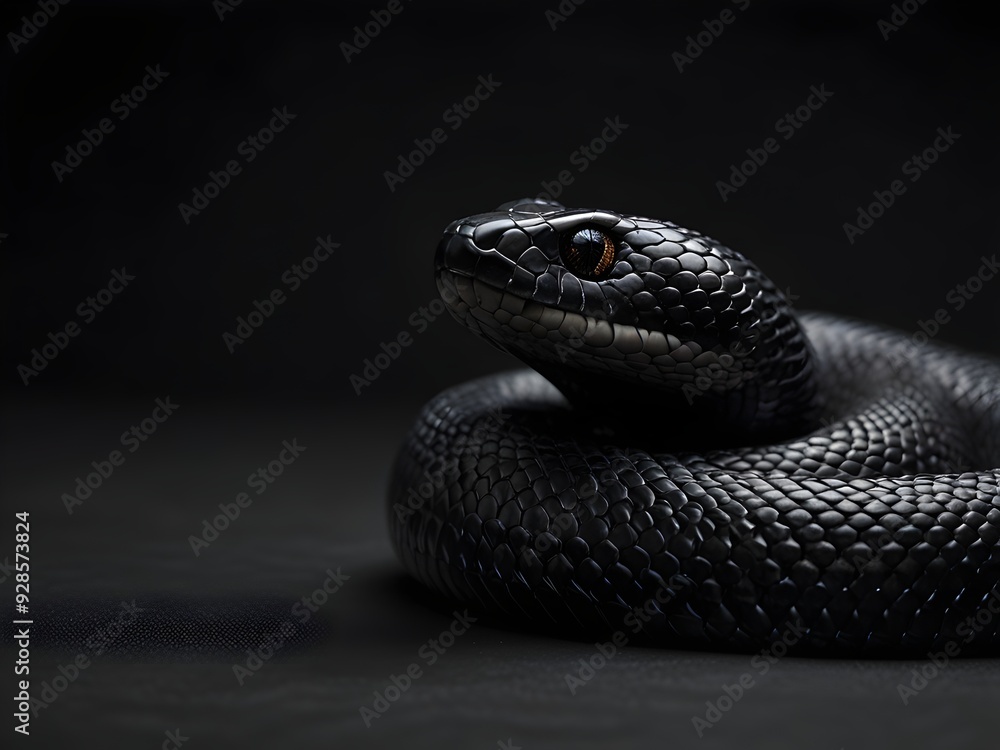 Fototapeta premium Sleek Snake on a Modern Minimalistic Background - Perfect for Contemporary Decor, Nature Art, and Stylish Design