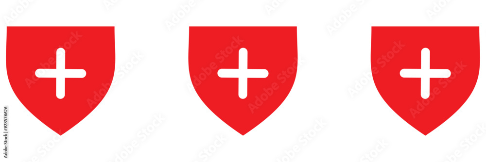 Fototapeta premium Shield with cross icon