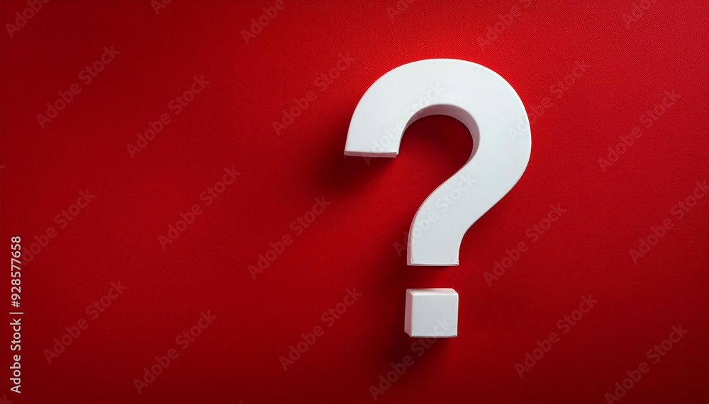 Question mark on red background. 3D rendering. FAQ and QA. Problem solution. Question mark on red background. 3D rendering. FAQ and QA. Problem solution.
