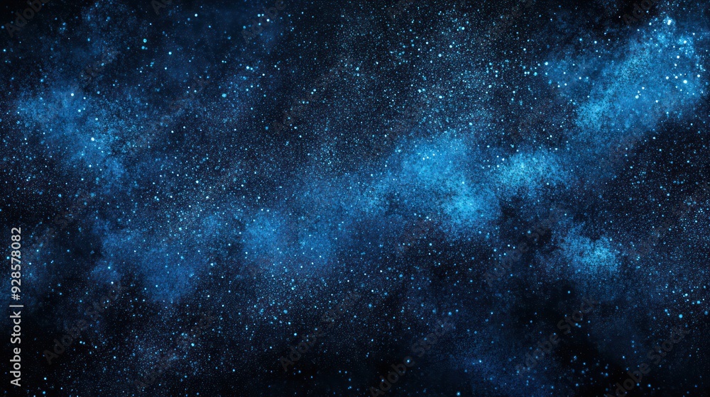 Blue Glitter Scattered Across a Dark Background Blue Glitter Scattered Across a Dark Background