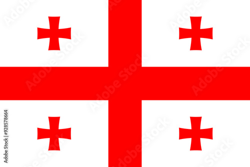 The official flag of Georgia is the flag with five crosses