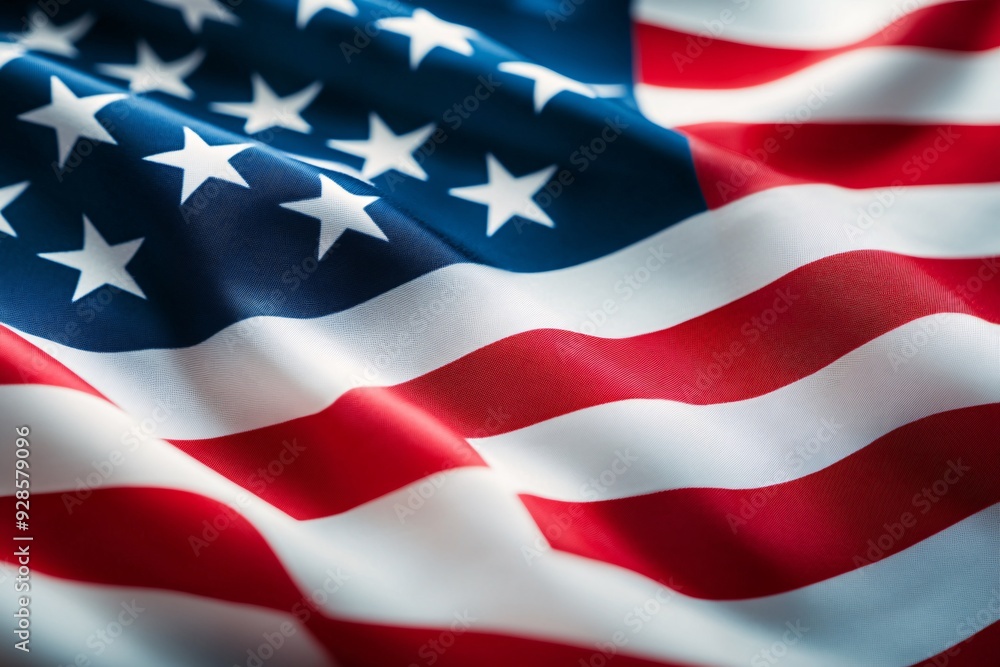 Fototapeta premium American Flag Close-Up: A Symbol of Freedom and Democracy