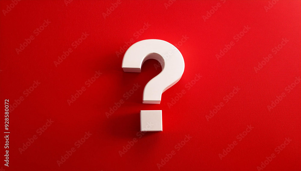 Question mark on red background. 3D rendering. FAQ and QA. Problem solution. Question mark on red background. 3D rendering. FAQ and QA. Problem solution.