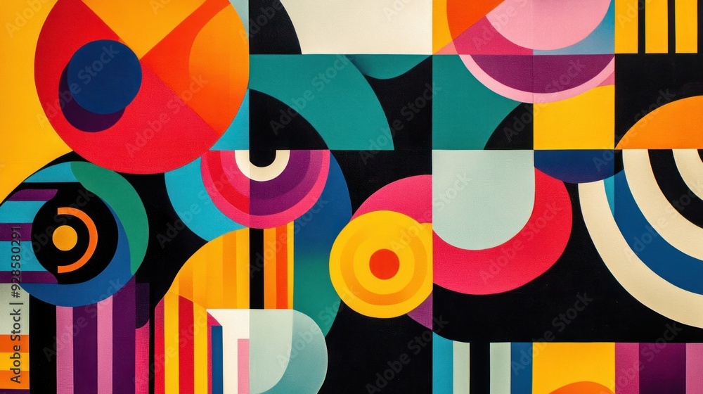 Abstract Geometric Composition with Vibrant Colors Abstract Geometric Composition with Vibrant Colors