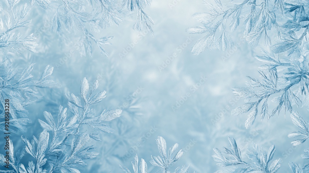 A serene icy background with delicate frost patterns in shades of blue. A serene icy background with delicate frost patterns in shades of blue.