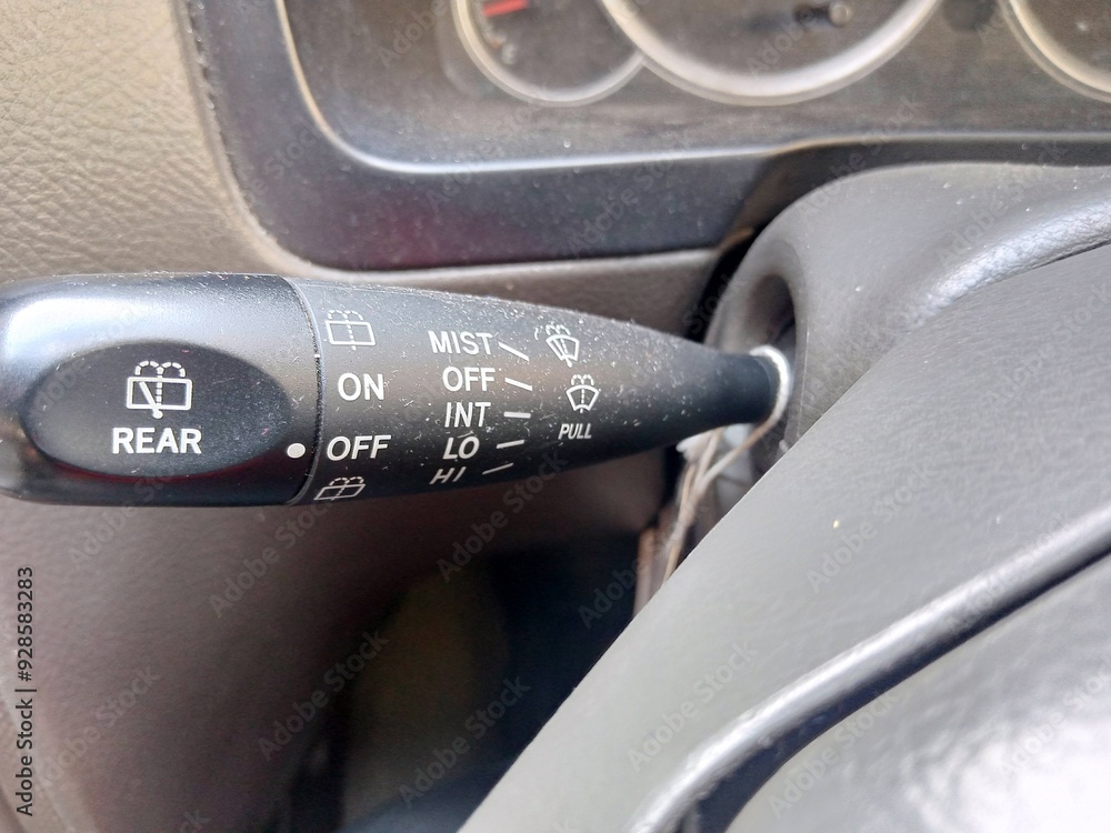 Obraz premium Car signal switch, car interior, instructions symbol