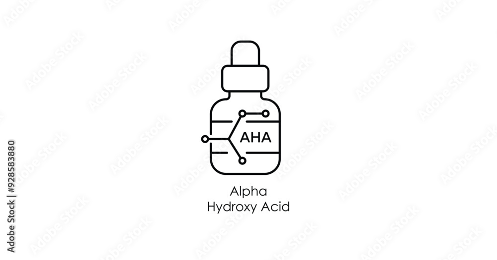 Alpha Hydroxy Acid Molecule Vector Illustration Icon Alpha Hydroxy Acid Molecule Vector Illustration Icon