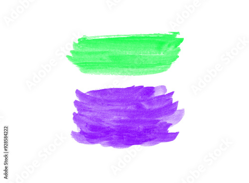 Wallpaper Mural Green and pink watercolor background texture isolated on a white Torontodigital.ca