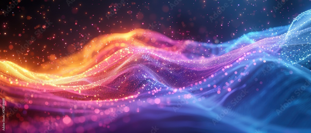 Obraz premium Futuristic Hologram with Colorful Trails - Abstract Art 