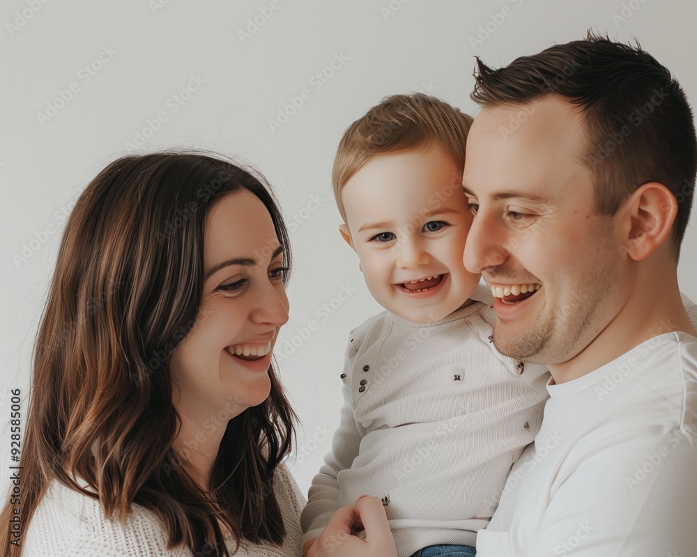 Family father mother son daughter kid studio photo white background Family father mother son daughter kid studio photo white background