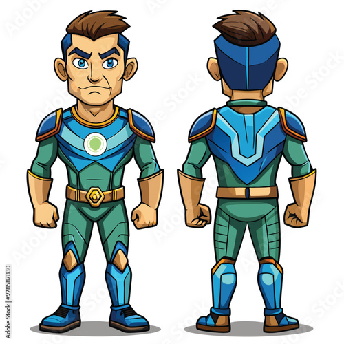 Man character of front part and back part showing