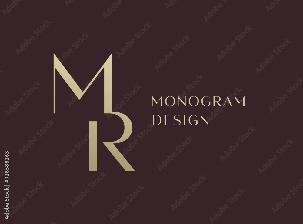 MR letter logo icon design. Classic style luxury initials monogram. MR letter logo icon design. Classic style luxury initials monogram.