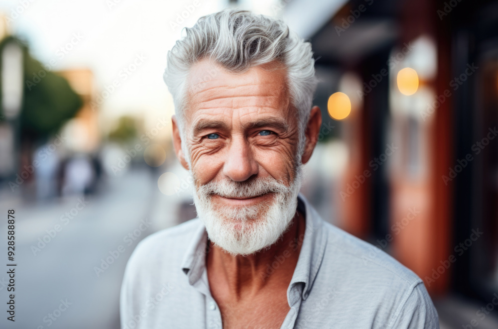 close up portrait standing in the street and happy. close up portrait standing in the street and happy.