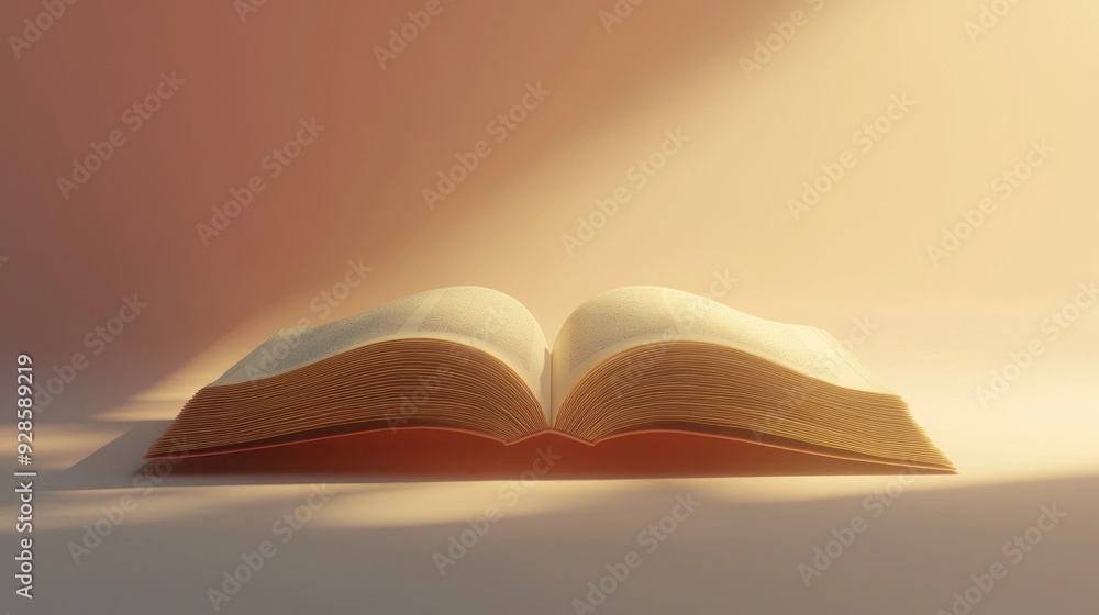 open book, minimalist style, Front view, simple and clean background open book, minimalist style, Front view, simple and clean background