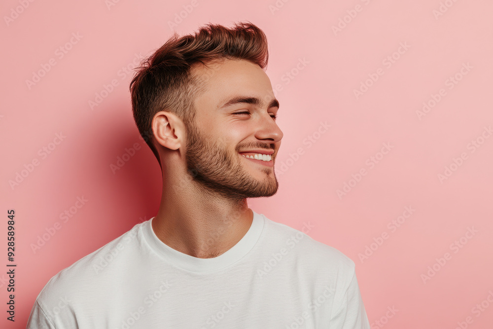 A close up of a man's face with his eyes closed A close up of a man's face with his eyes closed