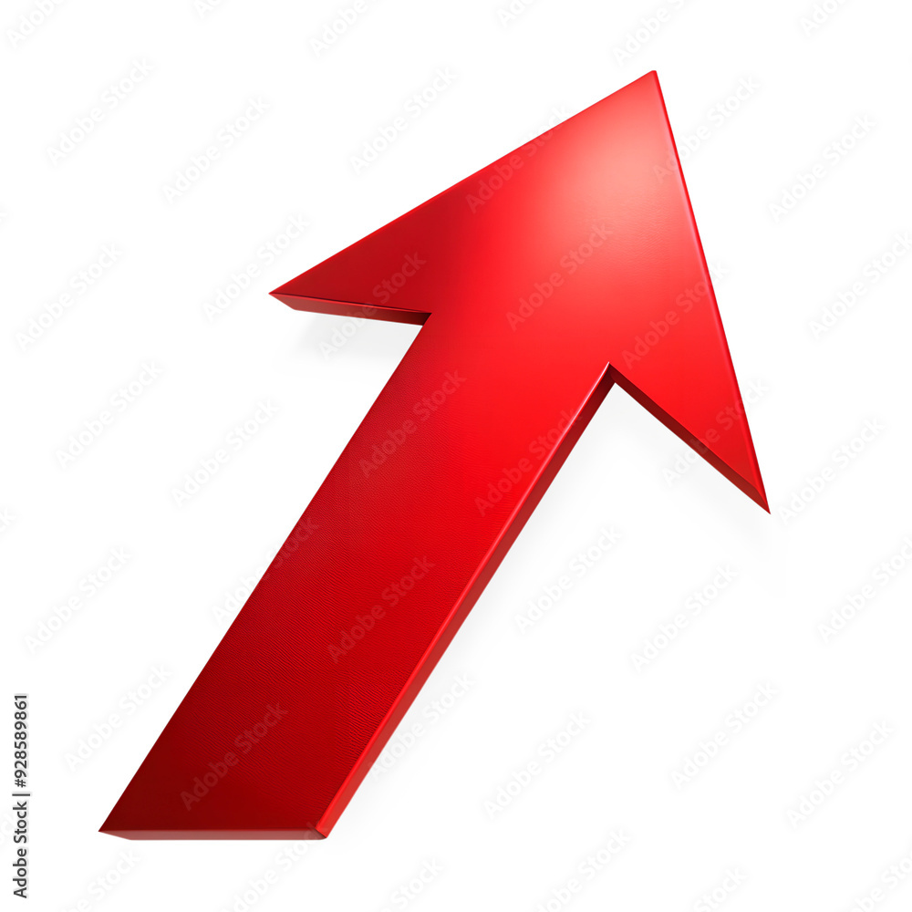 Red arrow up line isolated on transparent background Red arrow up line isolated on transparent background