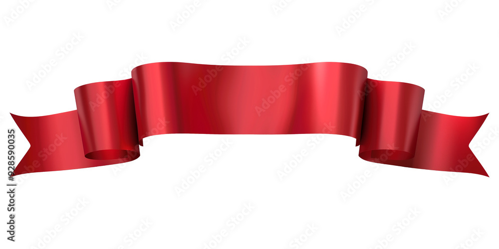 Obraz premium red ribbon isolated on white background
