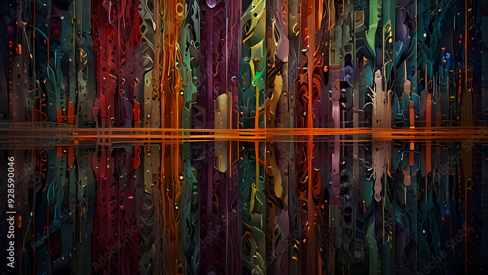 Obraz premium abstract background featuring delicate, intertwining threads forming intricate patterns