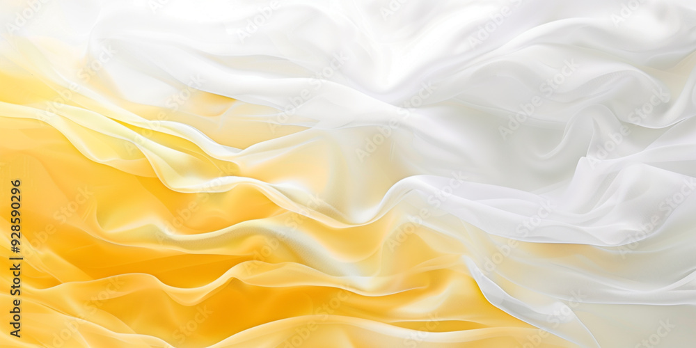 Fototapeta premium abstract background of white and yellow silk or satin luxury cloth