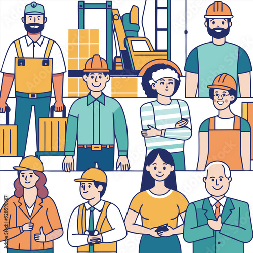 Warehouse workers vector characters