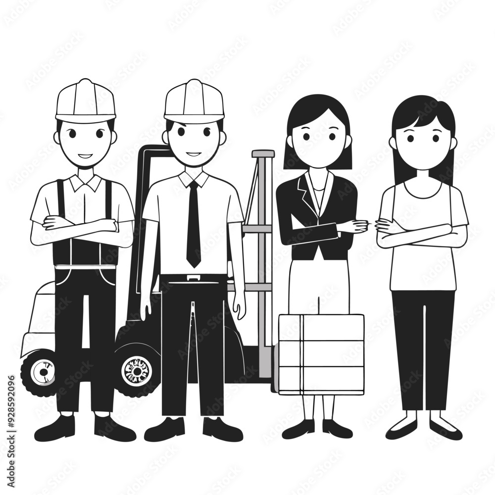 Warehouse workers vector characters Warehouse workers vector characters