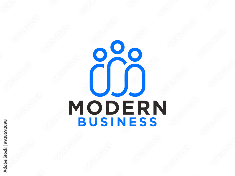 Abstract People Logo. Rounded Line Linked Human Icon Infinity Style isolated on White Background. Usable for Teamwork and Family Logos. Abstract People Logo. Rounded Line Linked Human Icon Infinity Style isolated on White Background. Usable for Teamwork and Family Logos.