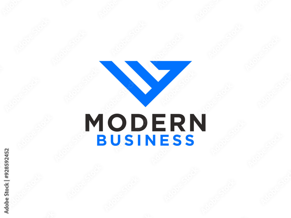 Initial Letter W Logo Geometric Triangle Rounded. Initial Letter W Logo Geometric Triangle Rounded.
