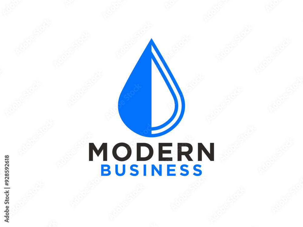 Water Logo. Blue Water Drop Icon with Ocean Sea Water Waves isolated on White Background. Usable for Business, Science, Healthcare, Medical and Nature Logos. Water Logo. Blue Water Drop Icon with Ocean Sea Water Waves isolated on White Background. Usable for Business, Science, Healthcare, Medical and Nature Logos.