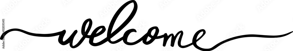 Handwritten welcome english letter design Handwritten welcome english letter design