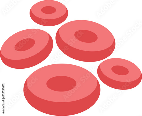 red blood cells isolated on white background 