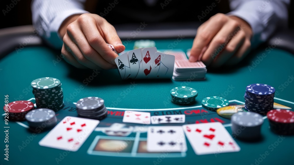 casino poker strategy table overbet action 3d illustration game card chip bet insight casino poker strategy table overbet action 3d illustration game card chip bet insight