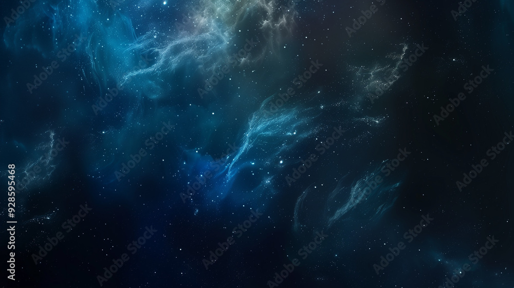 Fototapeta premium Deep space scene with bright stars and nebulae, ideal for cosmic and futuristic designs, evoking a sense of mystery and exploration.