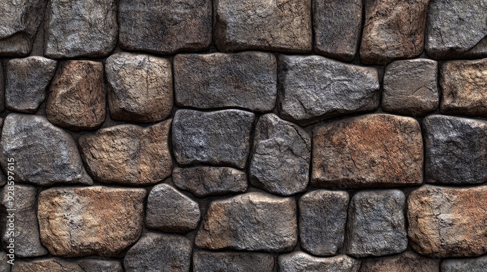 Fototapeta premium A seamless pattern of stone bricks, perfect for a textured and detailed background.