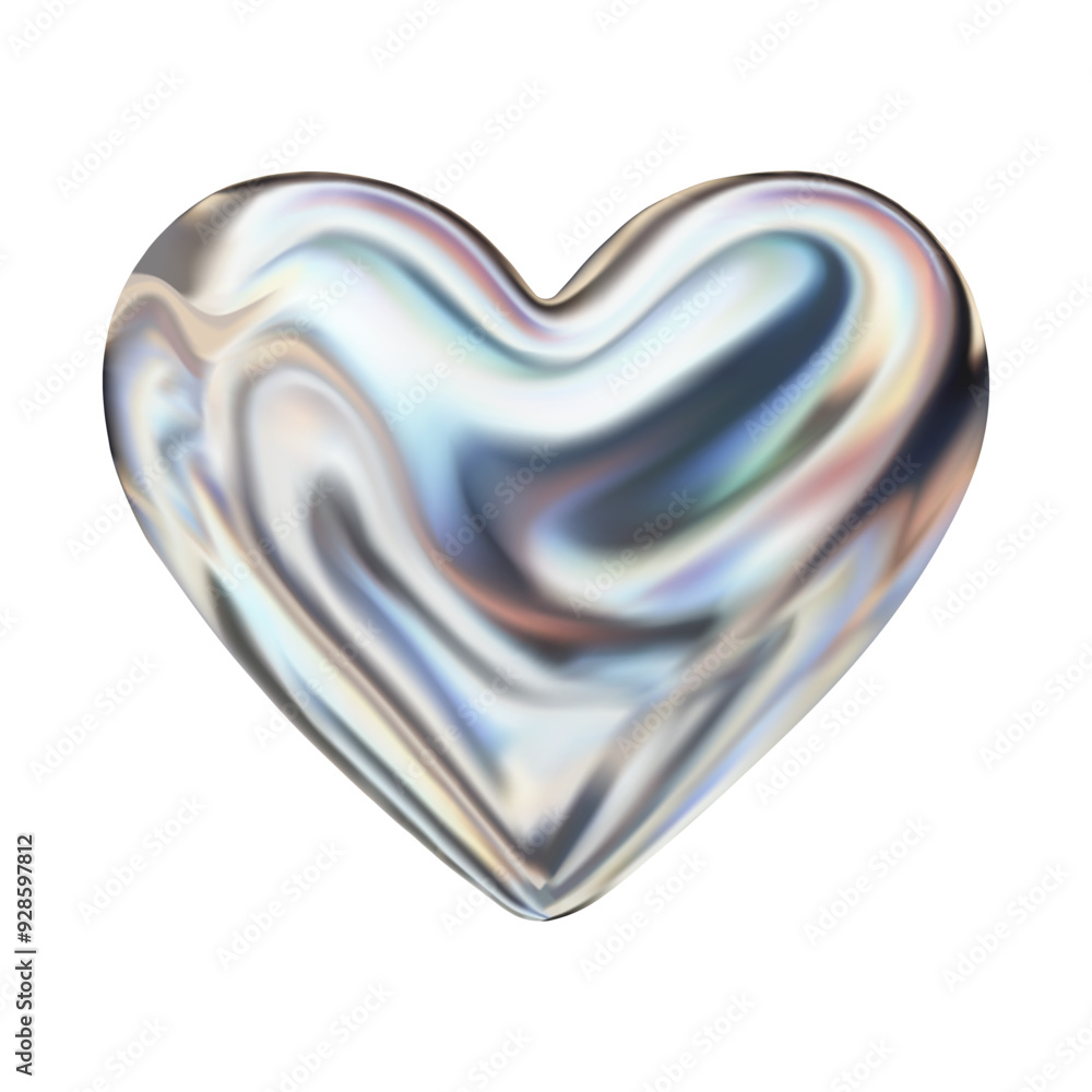 Holo 3d heart. Holographic chrome 3d heart shape Holo 3d heart. Holographic chrome 3d heart shape