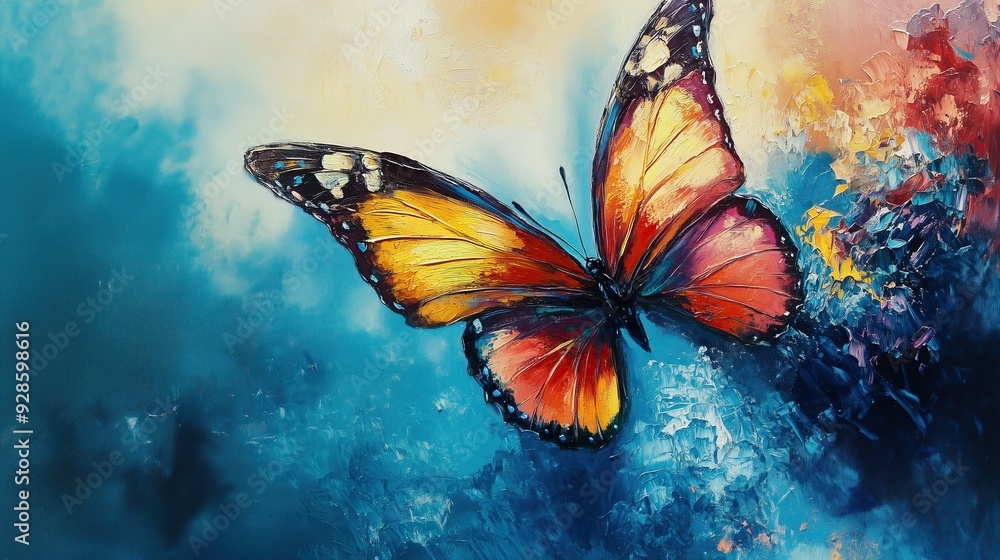 Obraz premium Butterfly. Oil paint on canvas.